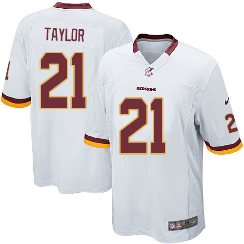 Men's Washington Redskins #21 Sean Taylor White Game Jersey