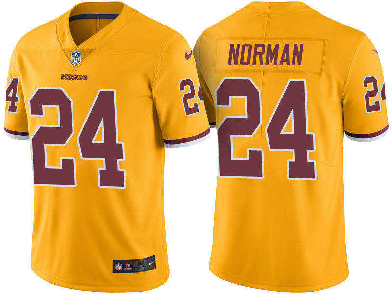 Light Up Thursday Night - Washington Redskins #24 Josh Norman Gold Color Rush Limited Jersey