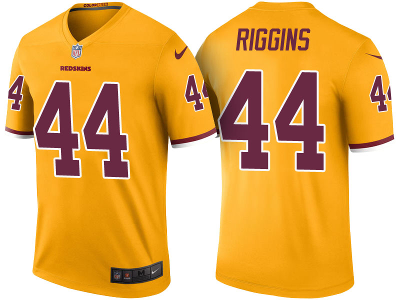 Washington Redskins #44 John Riggins Gold Color Rush Legend Jersey - Light Up Thursday Night