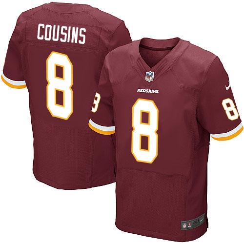 Washington Redskins #8 Kirk Cousins Burgundy Elite Jersey