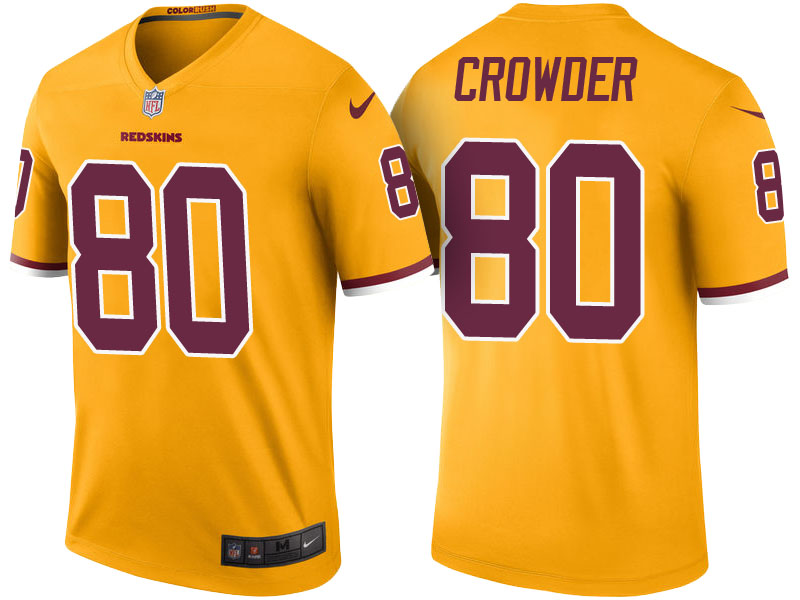 Washington Redskins #80 Jamison Crowder Gold Color Rush Legend Jersey