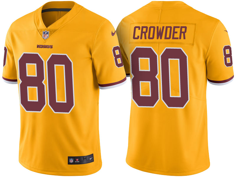 Washington Redskins #80 Jamison Crowder Gold Color Rush Limited Jersey - Light Up Thursday Night