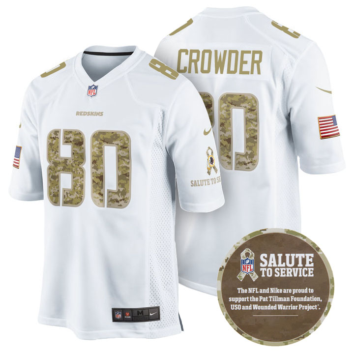 Washington Redskins #80 Jamison Crowder White Camo Salute to Service Jersey