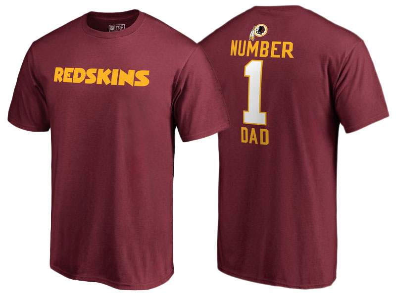 Men's Washington Redskins Burgundy Father's Day Number 1 Dad T-Shirt