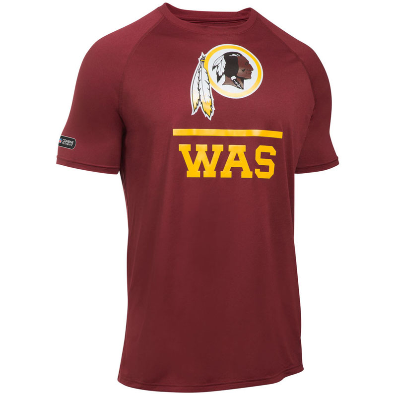 Washington Redskins Burgundy Under Armour Combine Authentic Lockup Tech T-Shirt