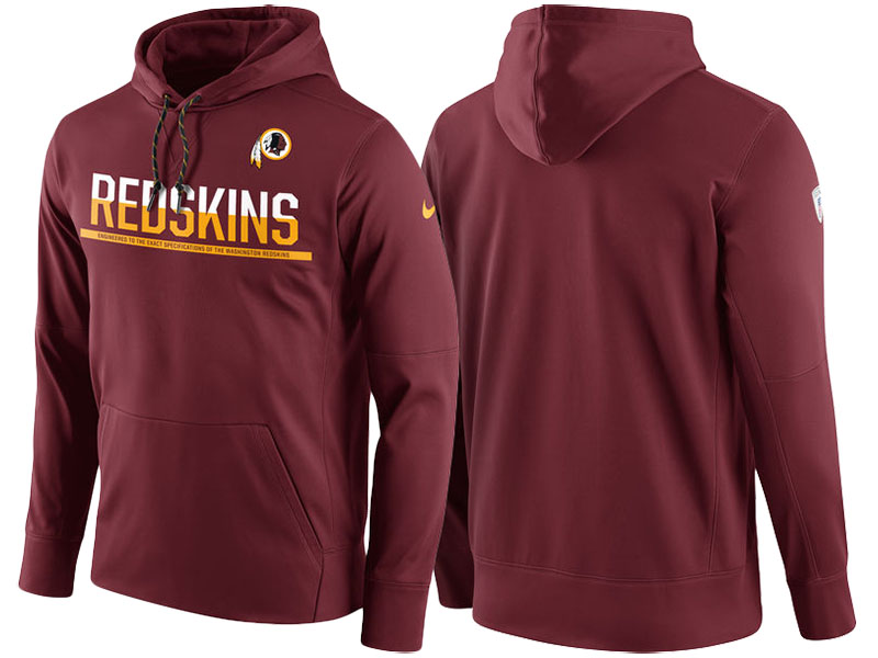 Washington Redskins Burgundy Circuit Thermafit Sideline Warm Pullover Performance Hoodie