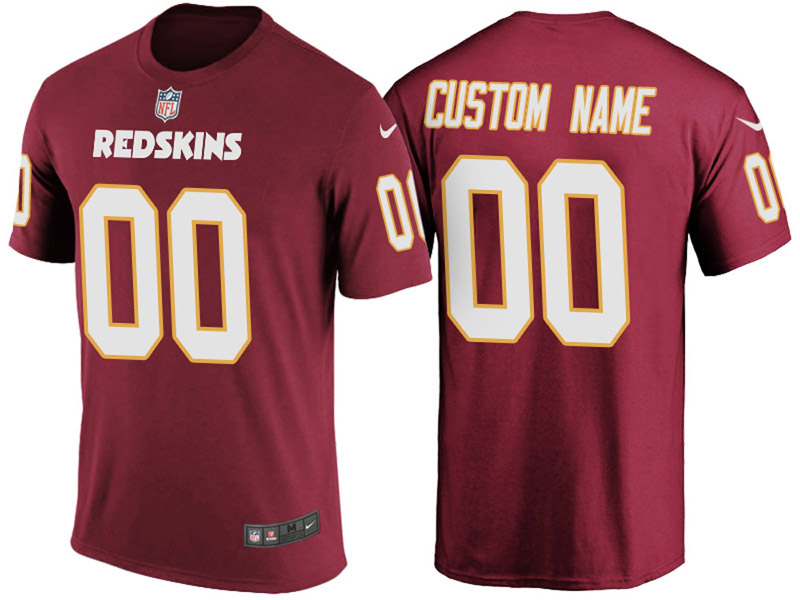 Washington Redskins Custom Burgundy Name & Number T-Shirt