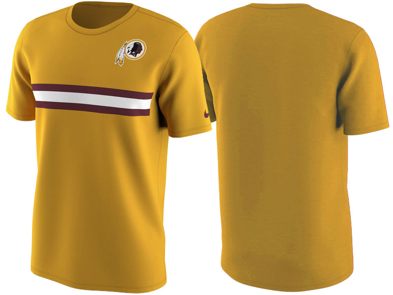 Washington Redskins Gold Color Rush Stripe T-Shirt