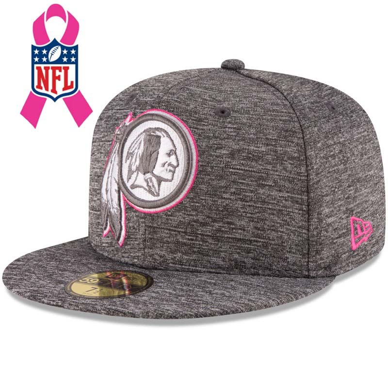 Washington Redskins Gray New Era Heather 2016 Breast Cancer Awareness Sideline 59FIFTY Fitted Hat