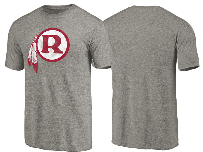 Washington Redskins Heathered Gray Throwback Logo Tri-Blend Short Sleeve T-Shirt