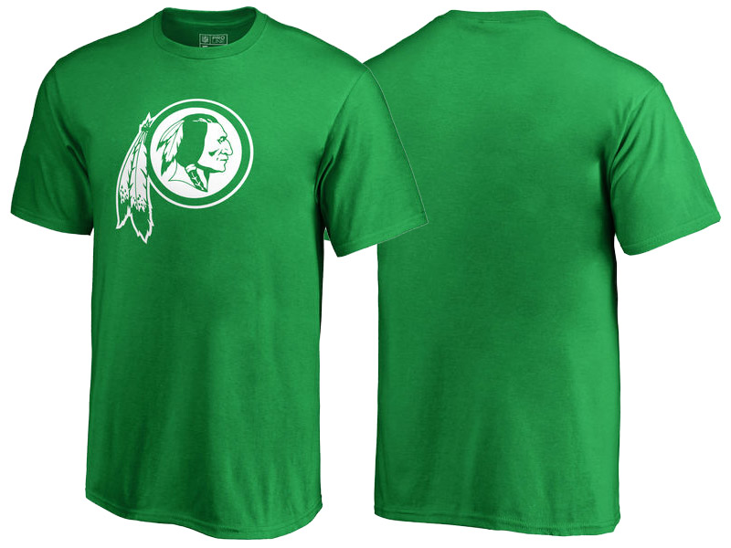 Washington Redskins Kelly Green White Logo St. Patrick's Day T-Shirt