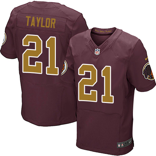 Men's Washington Redskins #21 Sean Taylor Burgundy Elite Alternate Jersey