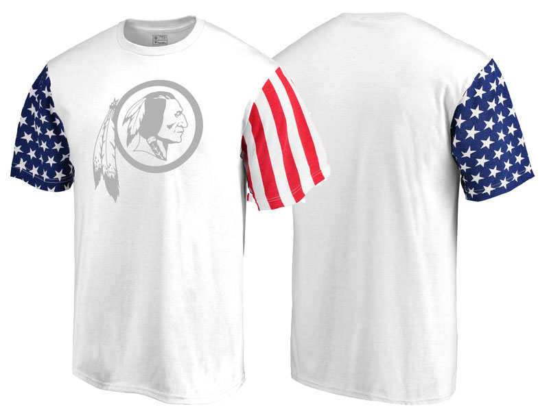 Washington Redskins White Independence Day Stars & Stripes T-Shirt