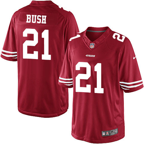 Men's San Francisco 49ers#21 Reggie Bush Nike Scarlet Team Color Limited Jersey