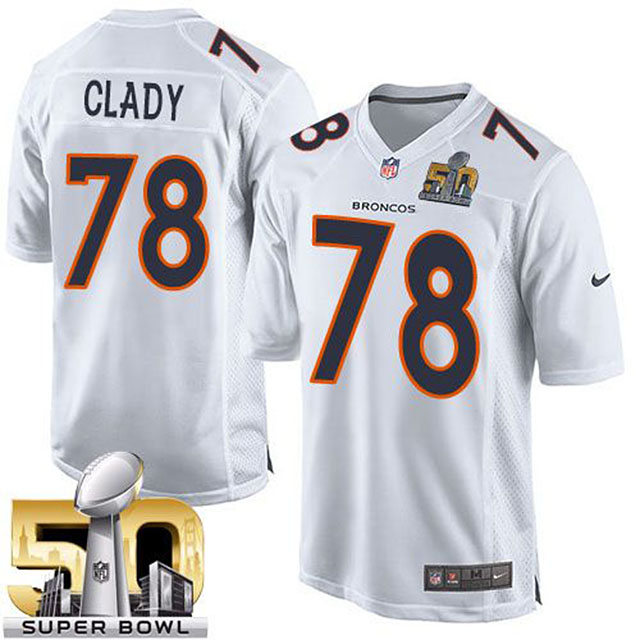 Ryan Clady #78 Denver Broncos White Super Bowl 50 Game Event Jersey