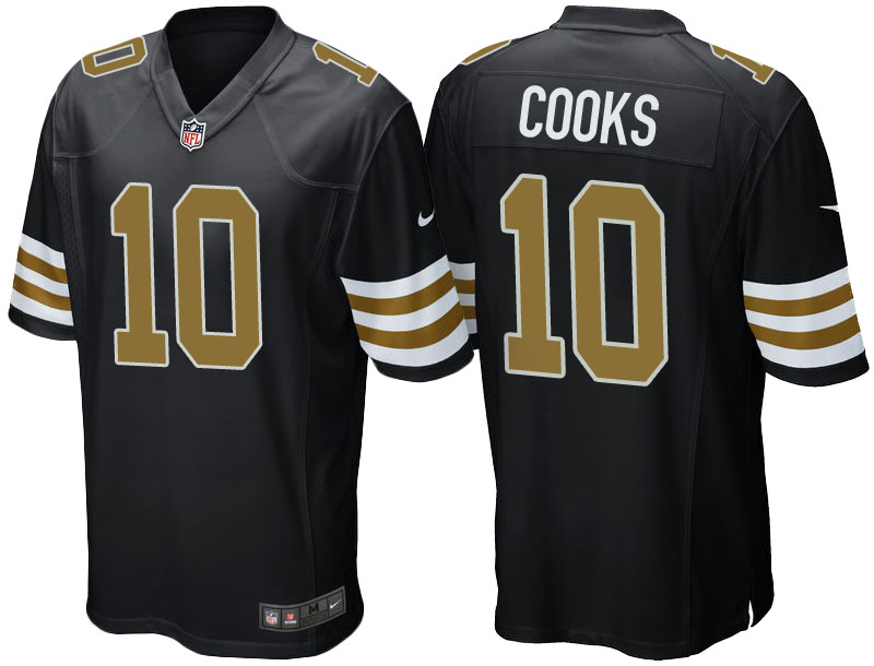 New Orleans Saints #10 Brandin Cooks Black Alternate Game Jersey