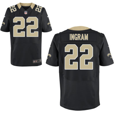 Men's New Orleans Saints #22 Mark Ingram Black Elite Jersey