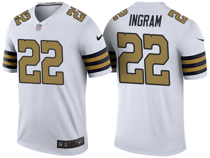 New Orleans Saints #22 Mark Ingram White Color Rush Legend Jersey