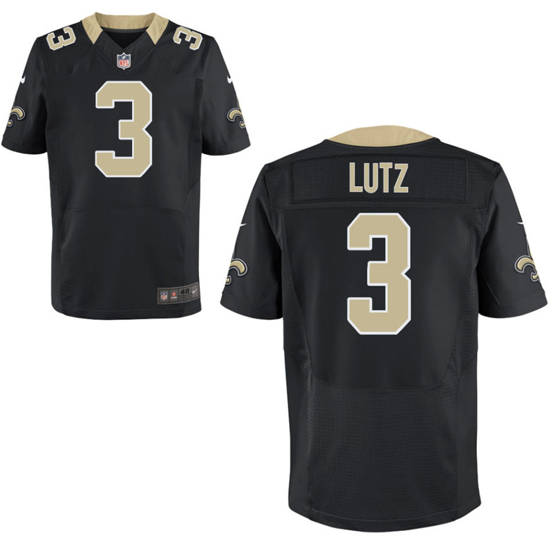 New Orleans Saints #3 Wil Lutz Black Elite Jersey