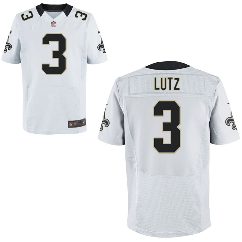 New Orleans Saints #3 Wil Lutz White Elite Jersey