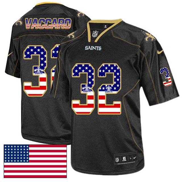 New Orleans Saints #32 Kenny Vaccaro Black USA Flag Fashion Jersey