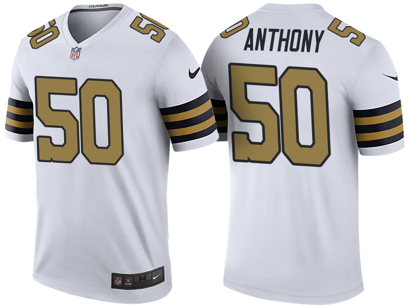 New Orleans Saints #50 Stephone Anthony White Color Rush Legend Jersey