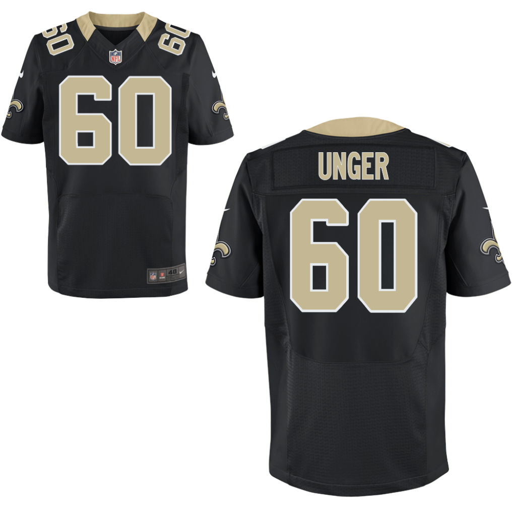 New Orleans Saints #60 Max Unger Black Elite Jersey