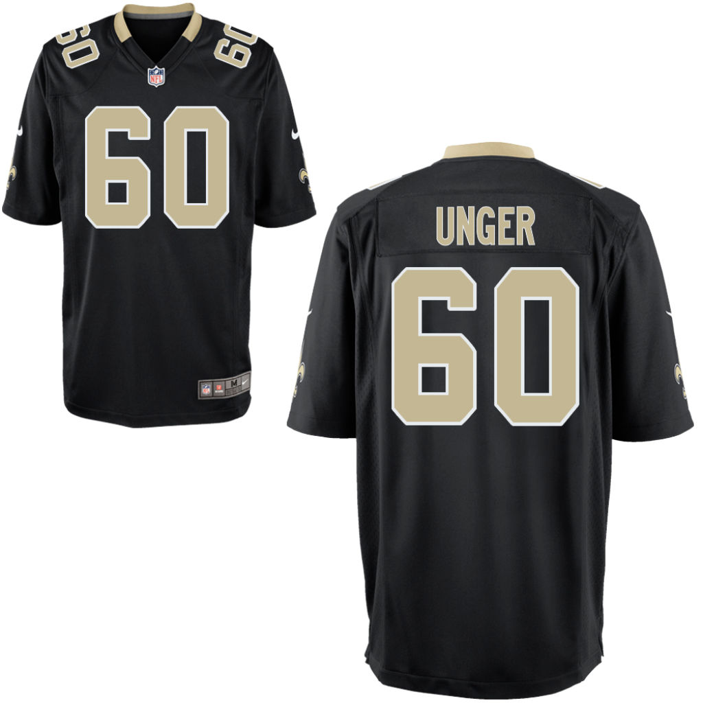 New Orleans Saints #60 Max Unger Black Game Jersey