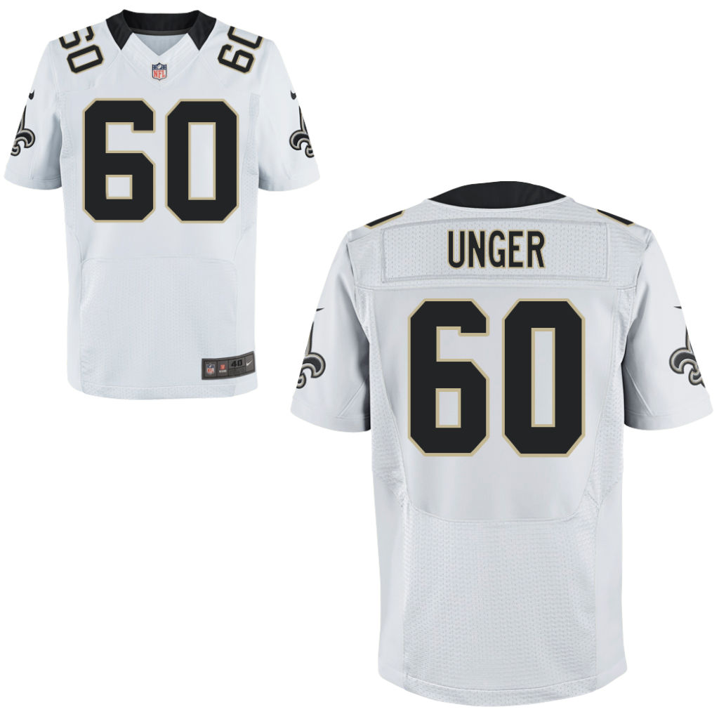 New Orleans Saints #60 Max Unger White Elite Jersey