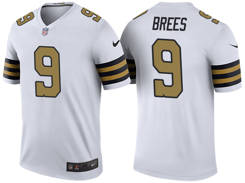 New Orleans Saints #9 Drew Brees White Color Rush Legend Jersey