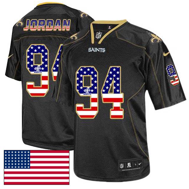 New Orleans Saints #94 Cameron Jordan Black USA Flag Fashion Jersey