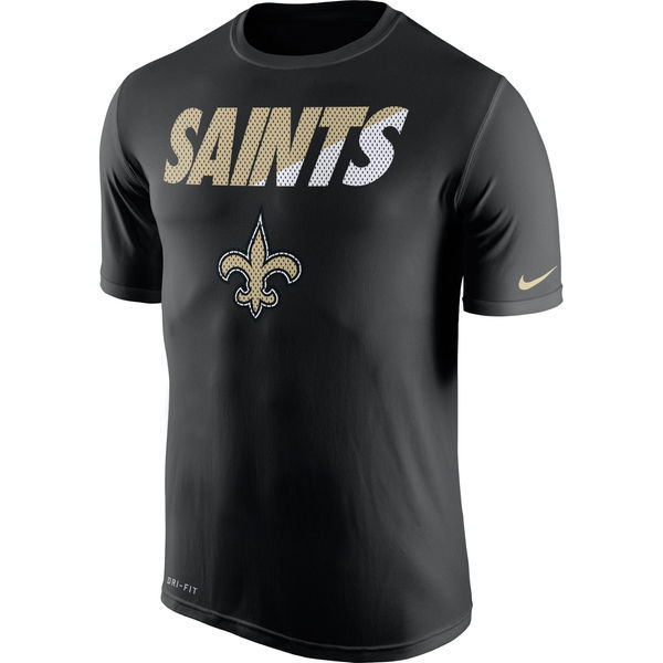 New Orleans Saints Black Legend Staff Practice Performance T-Shirt