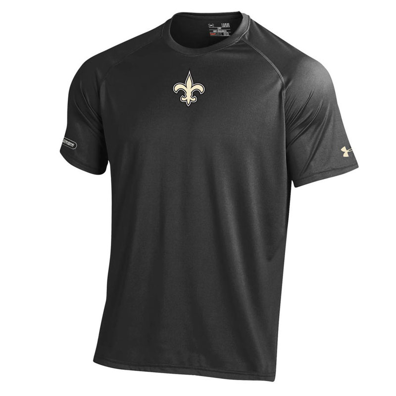 New Orleans Saints Black Under Armour NFL Combine Authentic Core Tech T-Shirt