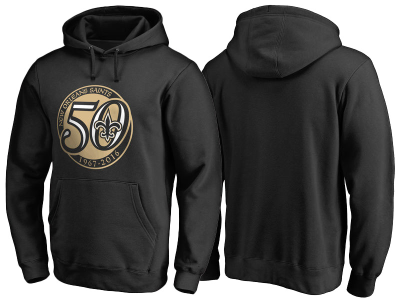 New Orleans Saints Black Pro Line 50th Season Pullover Hoodie