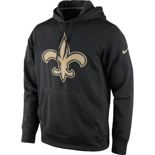 New Orleans Saints Black Warp Performance Pullover Hoodie