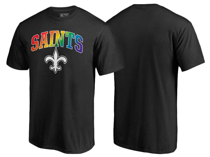 New Orleans Saints Black Pro Line by Fanatics Branded Pride T-Shirt