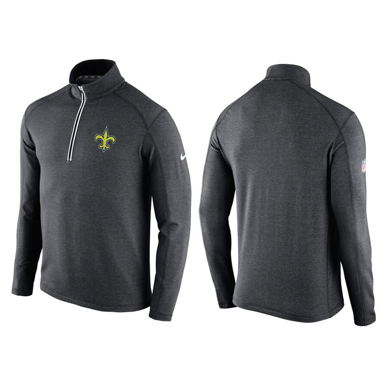 New Orleans Saints Gray Game Day Half-Zip Knit Performance Tri-Blend Jacket