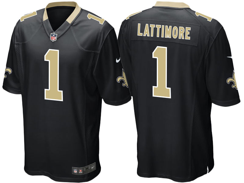 New Orleans Saints Marshon Lattimore Black 2017 Draft Pick Game Jersey