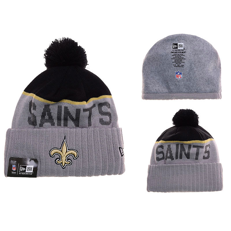 Men's New Orleans Saints New Era Gray Sport Knit Hat With Pom