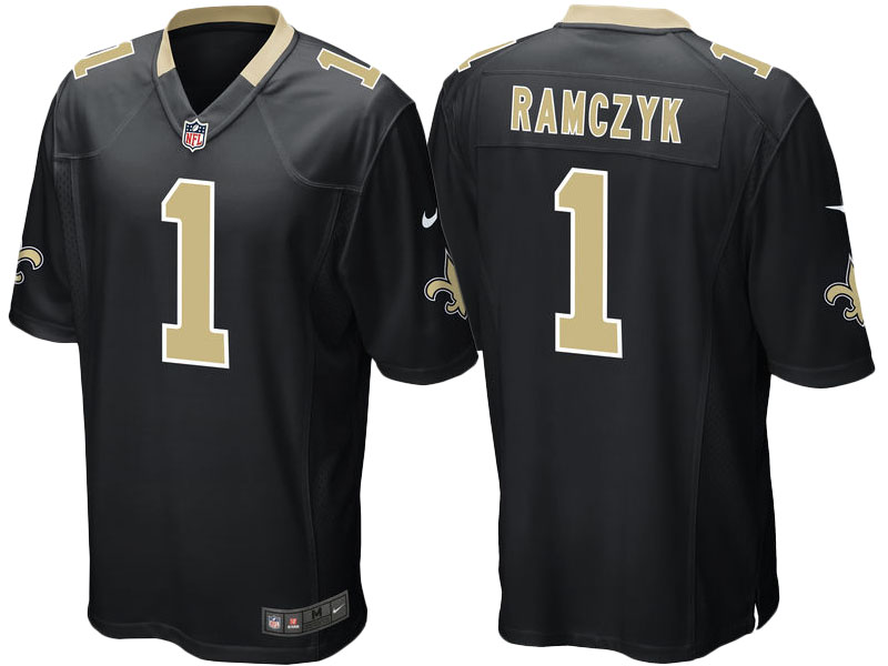 New Orleans Saints Ryan Ramczyk Black 2017 Draft 2nd First Round Pick Game Jersey