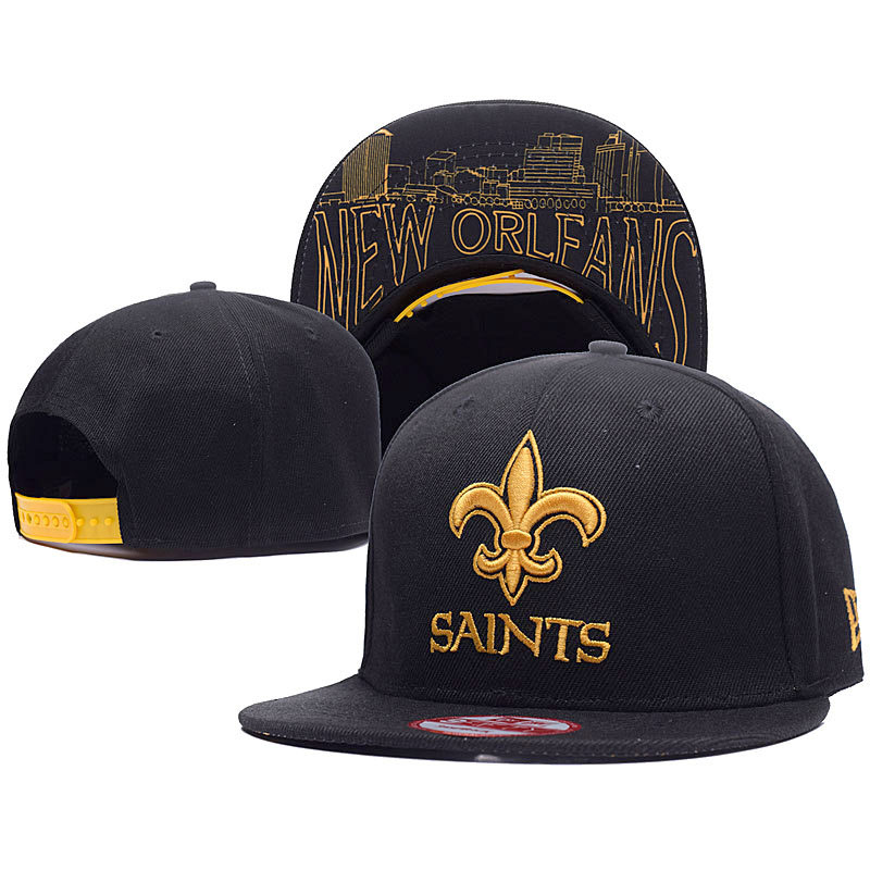 New Orleans Saints New Era Black Super Bowl 50 Gold Collection 9FIFTY Adjustable Hat