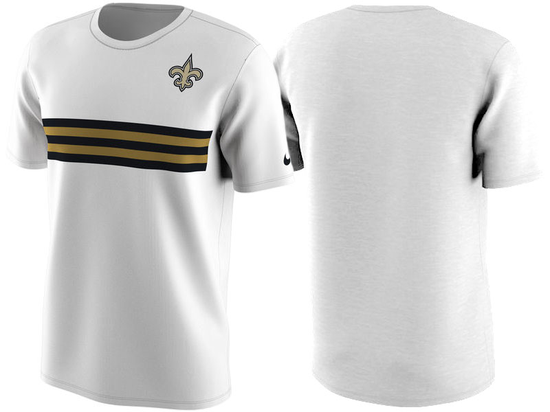 New Orleans Saints White Color Rush Stripe T-Shirt