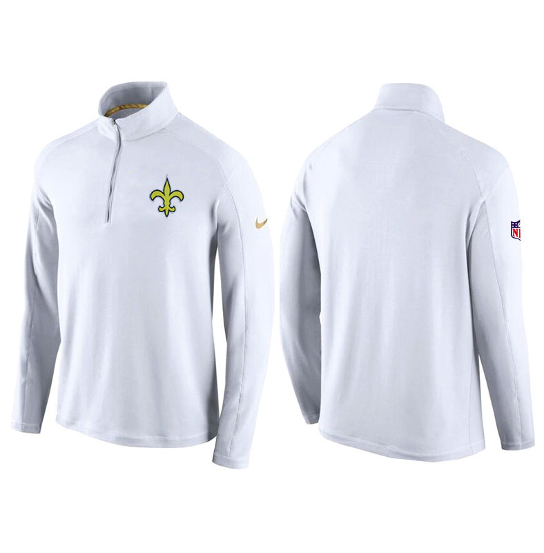 New Orleans Saints White Game Day Half-Zip Knit Performance Tri-Blend Jacket