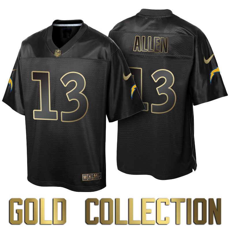 San Diego Chargers #13 Keenan Allen Super Bowl 50th Black Gold Collection Jersey