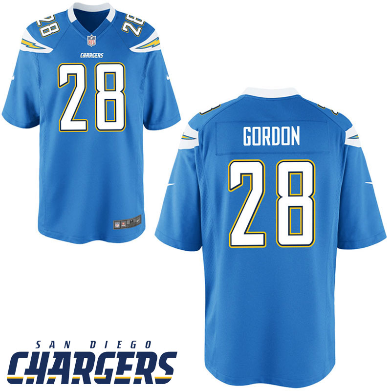 San Diego Chargers #28 Melvin Gordon Blue Game NFL Preseason Game Jersey