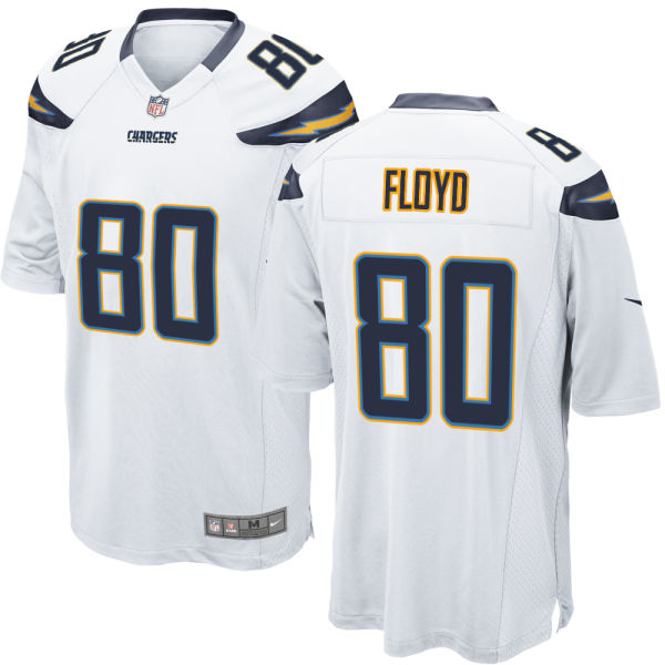 San Diego Chargers #80 Malcom Floyd White Retired Player Game Jersey