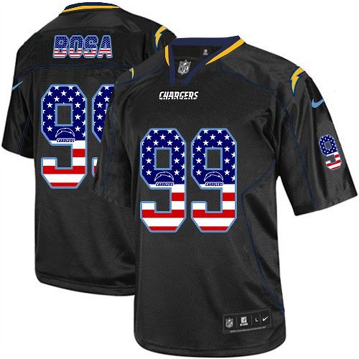 San Diego Chargers #99 Joey Bosa Black USA Flag Fashion Jersey