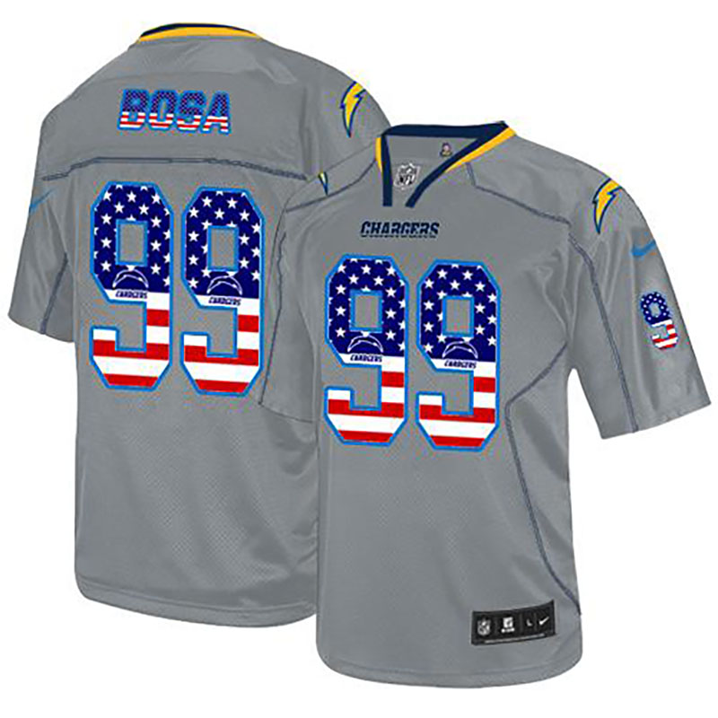 San Diego Chargers #99 Joey Bosa Gray USA Flag Fashion Jersey