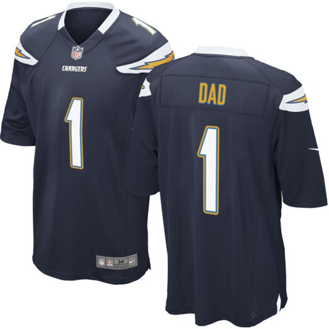 San Diego Chargers Navy Father's Day Gift Number 1 Dad Jersey