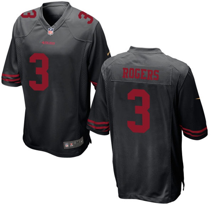 San Francisco 49ers #3 Eric Rogers Black Game Jersey